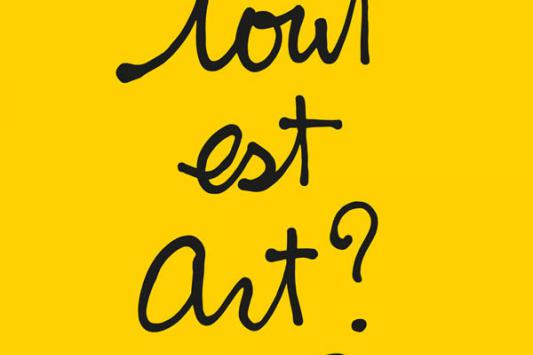 Affiche de l'exposition Ben Tout est Art- musée Maillol -1961, acrylique sur bois, Ben collection personnelle.